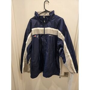 Vtg‎ New England Patriots Windbreaker Mens 2XL XXL Blue Colorblock Full Zip 2001